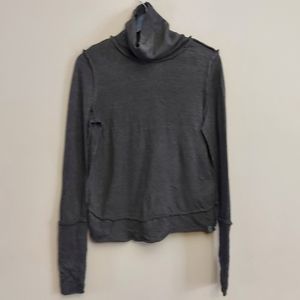 We the Free Free People turtleneck with exposed seams Gray Size Small